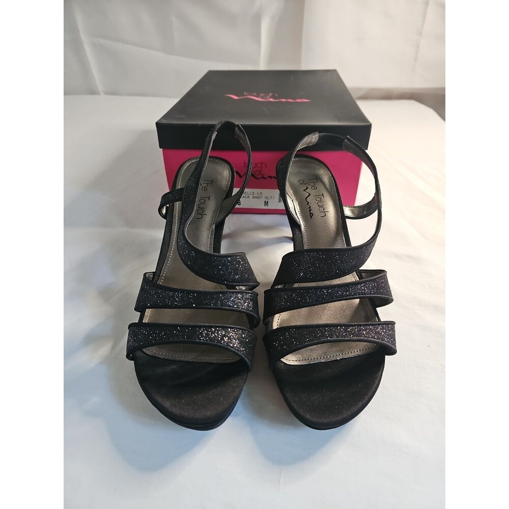 touch of Nina Shoes Narelle-ls black baby glt size 8 m